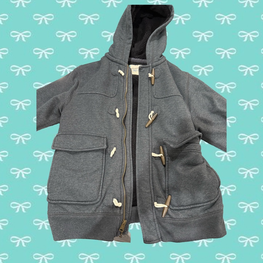 Old Navy Charcoal Grey Puffer Jacket with Hood